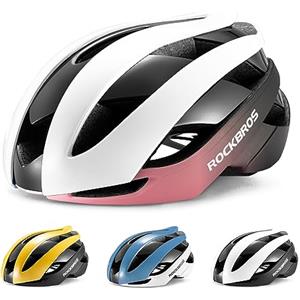 ROCKBROS Casco Bici, Casco Bici da Corsa, Casco da Ciclismo per MTB Bicicletta, Casco Regolabile Leggero, Casco Bici Uomo Donna, Circonferenza 55-61 CM, 4 Colori
