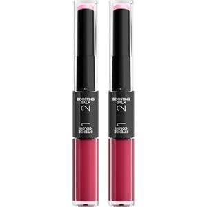 L'Oreal Paris L'Oréal Paris Rossetto Infallible 24h Lipstick 2 Step 216 Relentless Rose Balsamo Labbra Colorato e Rossetto No Transfer Ultra Confort con Acido Ialuronico e Sfere di Collagene - 2 Rossetti