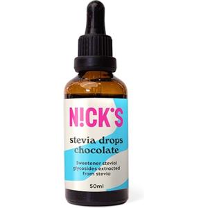 N!CK'S NICKS Stevia Liquida Gocce di Cioccolat (50ml) Dolcificante Liquido Zero Calorie Dieta Chetogenica Senza Zucchero Senza Glutine Low Carb Alternativa al Sostituto dello Zucchero