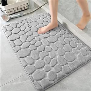 AMFUN Tappeto da bagno in Flanella, Tappeto Bagno Assorbente, Tappetino Antiscivolo Doccia per il bagno e il soggiorno, 40 x 60 cm, Assorbente, Lavabile