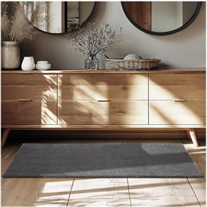 tectake® Tappeto Salotto, Tappeto Pelo Corto, Tappeto Salotto Design Elegante, Tappeto Lavabile in Lavatrice, Ideale per Sala da Pranzo, Camera da Letto e Studio - Antracite, 80 x 150 cm