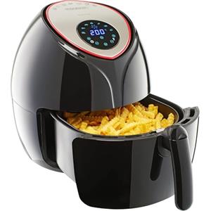 Monzana Friggitrice ad Aria Calda 9in1 XXL 6,5L LED Touch Display Senza Olio Antiaderente Air Fryer 1850W Nera