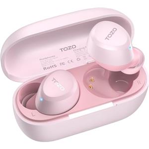 TOZO A1 Cuffie Bluetooth 5.3 con ORIGX Acustica 32 Ore Riproduzione EQ Regolazione Ultraleggero USB Tipo C IPX5 Rose