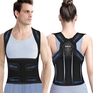 WEIO Fascia Posturale Spalle Schiena Uomo: Correttore Posturale Fascia Lombare Supporto Donna - Tutore Spalla Busto Schiena Dritta Elastica Regolabile - Ortopedico Cintura per Raddrizza Schiena Collo M