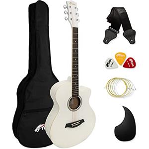 TIGER Con Spalla Mancante Chitarra Acustica Kit, Full Size, Cutaway, Bianco (White)