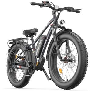 ZAZAWORK CF26 Bicicletta Elettrica Uomo 26x4.0 pollici Fatbike 48V20AH Batteria Rimovibile Mountain Bike Elettrica Pedalata Assistita 120Km Motore 250W 62Nm 7 velocità Adatto a tutti i terreni