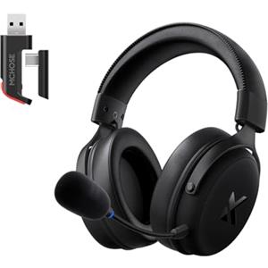 MCHOSE V9 Pro Cuffie da gaming wireless con microfono rimovibile, audio surround 7.1 per eSport, driver da 53 mm, connessione Tri-Mode, per PC, Mac, PS5, PS4, Switch - Nero