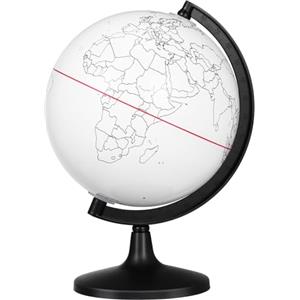 Alipis Mappamondo Bianco da Colorare Fai da Te in Pvc, Globo Incompiuto Cancellabile per Decorazione Artistica da Scrivania o Auto