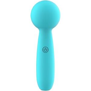 Generico Mini vibratore a bacchetta for donna 10 velocità regolabili Morbido silicone Ricarica USB Impermeabile(Blue)