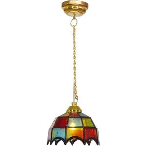 Faroby Lampadario per casa delle bambole con luce a LED - Mini illuminazione vintage a batteria in scala 1:12 per accessori per casa delle bambole