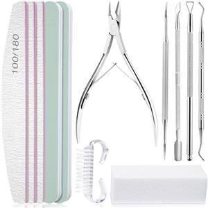 flintronic 12 Pezzi Lime per Unghie 100/180, Kit Lima per Unghie Professional, per la Cura Degli Unghie, per Uso Domestico e Salone