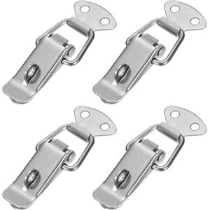 PATIKIL Chiusura a Scatto a Molla Acciaio 2.8 Pollici, 4Pz Chiavistello con Foro per Cassa, Baule, Cassetta Degli Attrezzi, Armadietto, Tono Argento