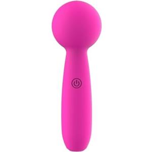 Generico Mini vibratore a bacchetta for donna 10 velocità regolabili Morbido silicone Ricarica USB Impermeabile(Rosy)