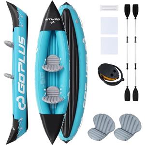 COSTWAY Kayak Gonfiabile a 2 Posti con 2 Pagaie in Alluminio e Pompa