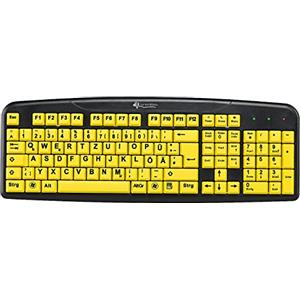 GeneralKeys tastiera per anziani: Tastiera comfort con tasti a caratteri grandi ad alto contrasto (per ipovedenti, con lettere grandi, grande)