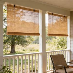 YYDPSHH Tenda A Rullo In Bamboo Naturale Tapparelle Avvolgibili Bamboo Esterno 45 50 60 110 120 140cm Cortina Di Bambù Tende Romane per Finestre Soggiorno Cucina Filtranti/Anti-UV/Traspiranti(W60xH90cm)