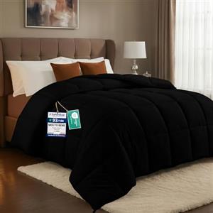 Utopia Bedding Piumone, Primavera/Estivo Piumino, Piumino Leggero, Trapunta Primavera/Estivo 100% Microfibra in Fibra Cava (Primavera/Estivo) (Nero, 220x240 cm)