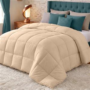 Utopia Bedding Piumone - Piumino Matrimoniale - Piumino Letto Matrimoniale - Trapunta Matrimoniale 100% Microfibra in Fibra Cava - (Beige, 220 x 240 cm- 370 gsm)