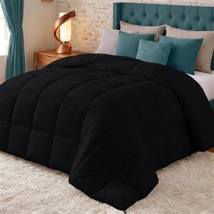 Utopia Bedding Piumone - Piumino Matrimoniale - Piumino Letto Matrimoniale - Trapunta Matrimoniale 100% Microfibra in Fibra Cava - (Nero, 220 x 240 cm- 370 gsm)