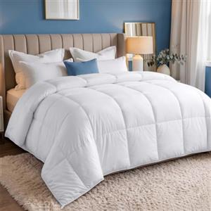 Utopia Bedding Piumone, Primavera/Estivo Piumino, Piumino Leggero, Trapunta Primavera/Estivo 100% Microfibra in Fibra Cava (Primavera/Estivo) (Bianco, 155x220 cm)