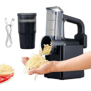 Generic Grattugia Elettrica Da Cucina - Dispositivo Multi-Tritatutto Ricaricabile, Di Tagliaverdure Grattugia Per Formaggio, Tecnologia Di Tritatura A Motore Ad Alta Prestazioni Coltello In Acciaio