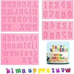 HIKPACKER 4PC Stampi in Silicone con Lettere e Numeri,0-9 Numero Lettera A-Z Alfabeto