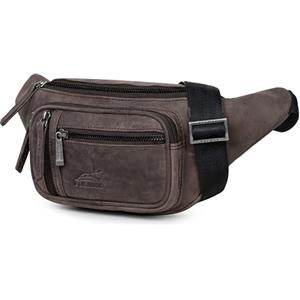 Fa.Volmer ® Marsupio | Marsupio | Marsupio in vera pelle per uomo e donna | grigio basalto | Cinghia regolabile fino a 130 cm |, grigio basalto, L, Marsupio