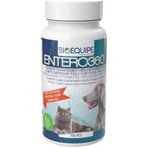 BIOEQUIPE ENTERO360probiotici per cani probiotici sollievo prurito cane fermenti lattici 24 Miliardi di CFU/Kg - Inulina, FOS e Pectine - Aiuta la Flora Batterica, Ferma le Feci Molli e Migliora la Digestione