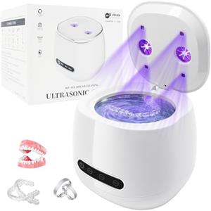 Horuili Pulitore Ultrasuoni, Display LED Timer Portatile Pulitore Ultrasuoni Apparecchio Denti,per Apparecchi Ortodontici, Mascherine, Bite Notturni