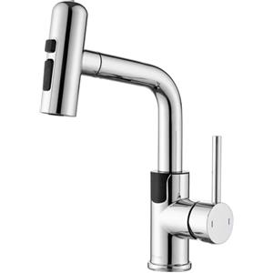 Mynaiad Rubinetto Bagno Lavabo Doccetta Estraibile Cromato LED Temperatura