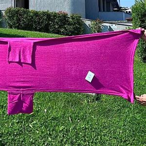 Ruoccohome Ruocchome Telo Mare Fuxia in Microspugna con Elastici agli Angoli antivento per Lettino Sdraio con Tasche Porta cellulare