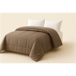 Corredocasa Piumone Invernale Lato Flanellato e Lato Agnellato Morbido e Caldo - Trapunta Letto Matrimoniale o Singolo - Piumino Lavabile - Morbidezza e Comfort per l'Inverno (Tortora, 170x260)
