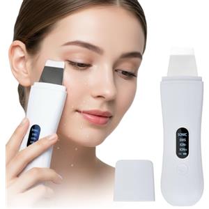 Fangehong Pulizia Viso Ultrasuoni con 4 Modalità, Skin Scrubber Professionale, Spatola Ultrasuoni Pulizia Viso, Punti Neri Rimozione pulizia Profonda la Viso Peeling e Cura
