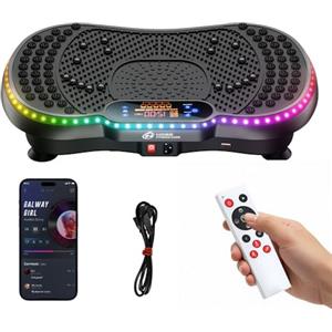 GartistGo Piattaforma Vibrante con Luci LED 7 Colori e Bluetooth, 200 Livelli Velocità e 5 Programmi Preimpostati per Allenamento Total Body a Casa
