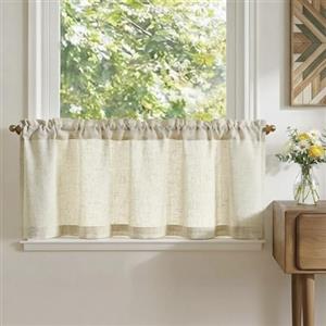 TOPICK beige, set da 1 tendine da cucina 40 x 125 cm