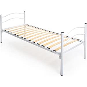 DOLCI SOGNI Letto Singolo 80x190 con Rete a doghe Ortopedica Completo di Testata e pediera