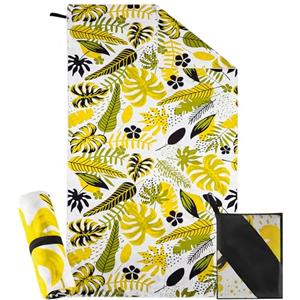 Hexify Telo Mare xxl 200x100 cm, Asciugamano Grande In Microfibra Ad Asciugatura Rapida, Telo Bagno Senza Sabbia, Coperta Da Spiaggia Donna (Giallo)