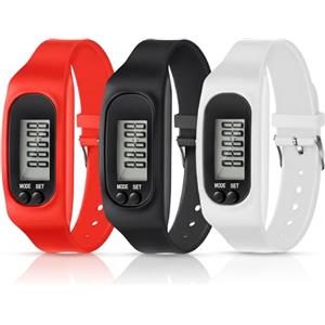 Kenning 3 pz Walking Running Pedometro Orologio, Nero, Rosso, Bianco