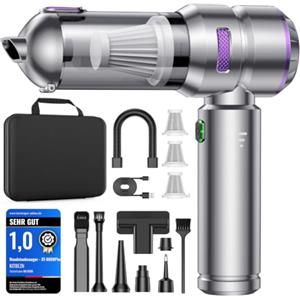KITBEZN Aspirabriciole Senza Fili, 27KPA Aspirapolvere per Auto Portatile, 4 in 1 Mini Aspirapolvere Potente per Auto, Divano, Animale Domestico, Cucina