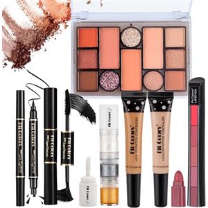FantasyDay Set di Trucchi, FantasyDay Kit di Bellezza Cosmetici Kit per Occhi, Viso e Labbra - Natale Regalo Xmas Makeup Gift Set con Correttore, Rossetti, Lucidalabbra, Palette Ombretti, Mascara, Trousse, Fard