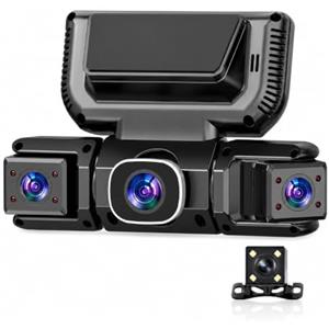 VIGOEXPRESS CARVID Dash Cam Auto 360 Gradi WiFi GPS, Dashcam Auto 4 Canali HD, Telecamera per Auto Anteriore Posteriore Interna, Visione Notturna, Sensore G, Dashcam Auto Senza Fili per Auto