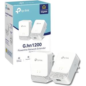 TP-Link PG1200 Kit Advanced Protocol G.hn 1200 Mbps Powerline Kit Adattatore Kit, 1+1 Porta Gigabit Ethernet, Risparmio energetico, Powerline WiFi Extender, non funziona con HomePlug AV/AV2, 8K