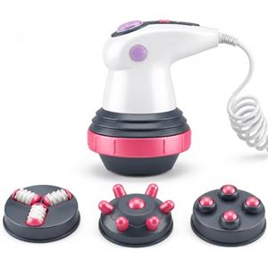 081 Store - Massaggiatore Anticellulite Elettrico Body Sculptural con 3 Testine Intercambiabili, Intensità Regolabile, Vibrazione e Infrarossi, Massaggiatore Corpo per Gambe Addome Glutei