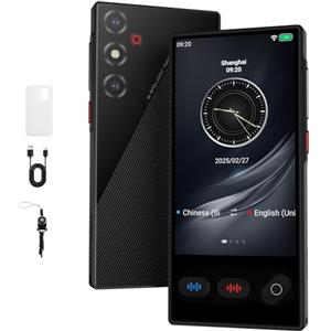 VXVMN Traduttore Simultaneo Vocale, Traduttore Vocale Istantaneo Multilingue per 148 Lingue Online e 19 Offline (Italiano Offline), Traduzione di Foto Supporta WiFi/Bluetooth con Batteria da 1500 mAh