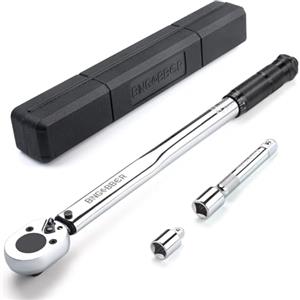 BINGCOBBER Set di Chiavi Dinamometriche da 1/2'', 28 - 210 NM, con adattatore, prolunga e valigetta per auto e moto