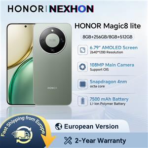 HONOR Magic8 lite, Versione EU, Smartphone 5G, Batteria da 7500mAh, Fotocamera Principale OIS da 108MP, Display AMOLED da 6,79 Pollici, Tripla Resistenza, Smartphone HONOR