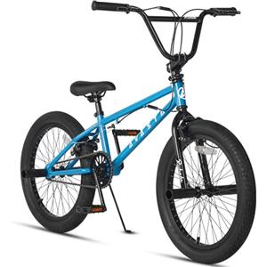 AVASTA Bicicletta BMX per Bambini Freestyle da 20 Pollici per età 6 7 8 9 10 11 12 13 14 Anni Ragazzi Ragazze Adolescenti e Junior Riders con 4 Picchetti, Rotori a 360 Gradi, Blu