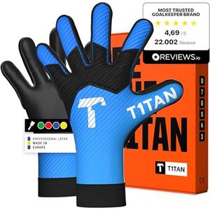 T1TAN Hobby guanti da portiere bambini AROX Blue, guanti da portiere für ragazzi, ragazze & adolescenti, 9-10 Sìhre, tanti colori, calcio guanti da portiere, traspiranti, taglia 6