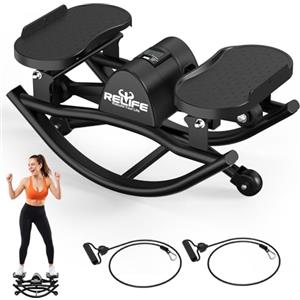RELIFE REBUILD YOUR LIFE Stepper oscillante per uso domestico Oscillazione laterale Movimento 3D Stepper oscillante a basso impatto per fianchi, gambe e glutei ideale per casa e appartamento