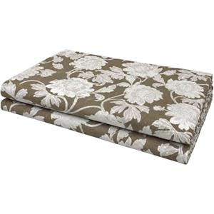 VKZ Copriletto Granfoulard 240 x 280 cm, Telo Copritutto Multiuso per Letto e Divano, Gran Foulard per Divano, Fantasia Floreale Tortora